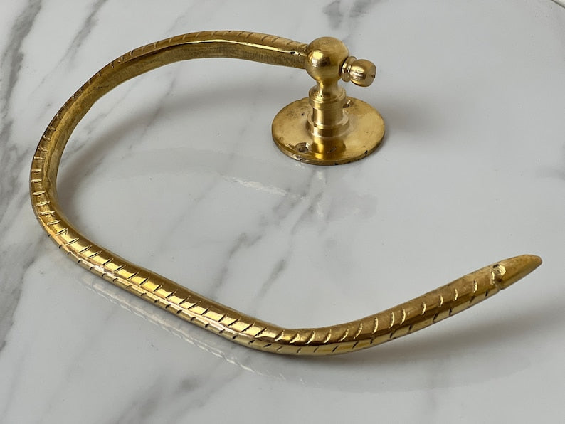 Handcrafted Engraved Brass Toilet Paper Holder