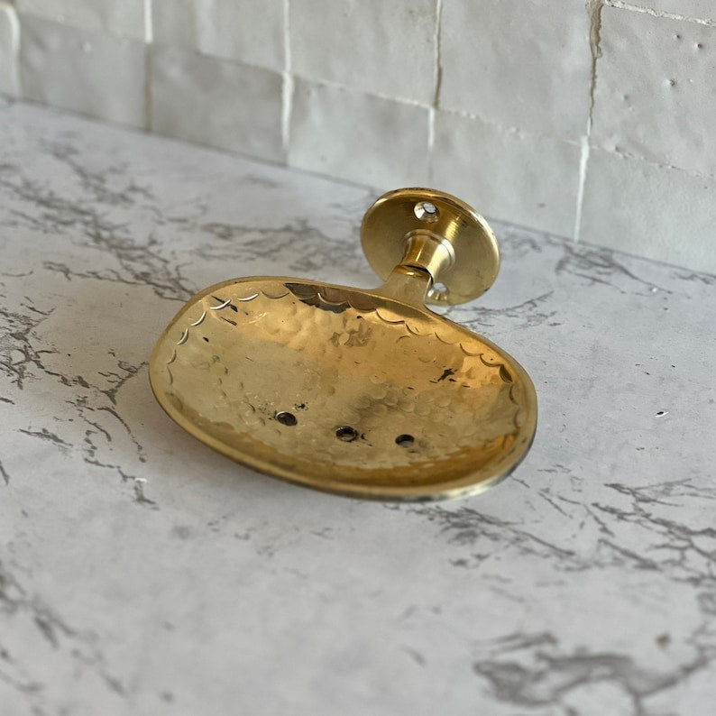 Wall Mounted Soap Dish - Antique Brass Soap Dish - Handcrafted Brass Soap Dish