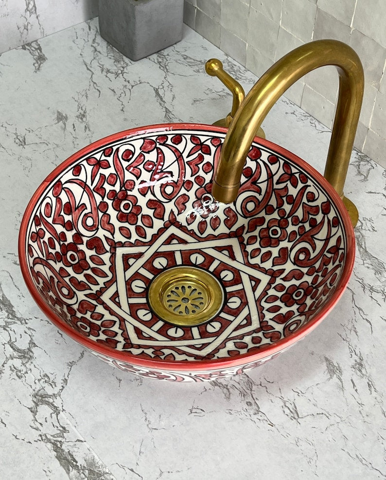  Handmade Moroccan Ceramic Sink #35