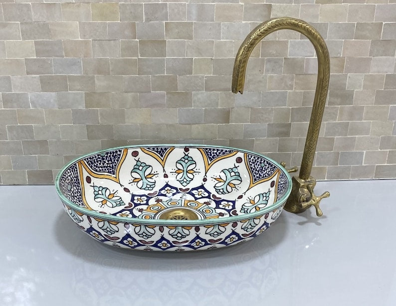 Handcrafted Oval Ceramic Sink #1