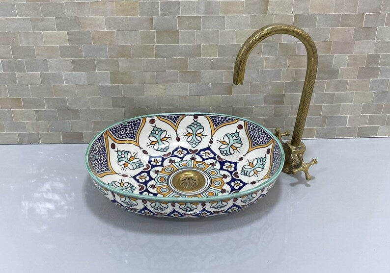 Handcrafted Oval Ceramic Sink #1