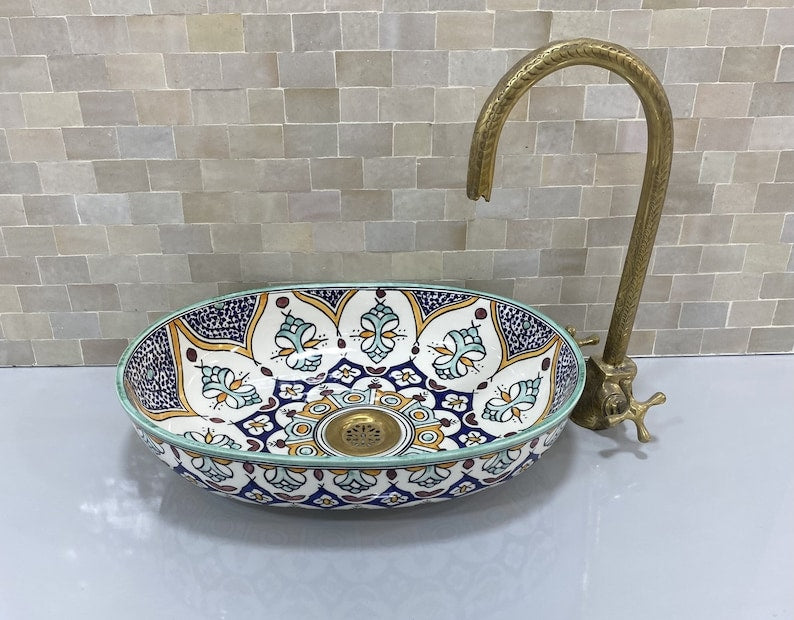 Handcrafted Oval Ceramic Sink #1