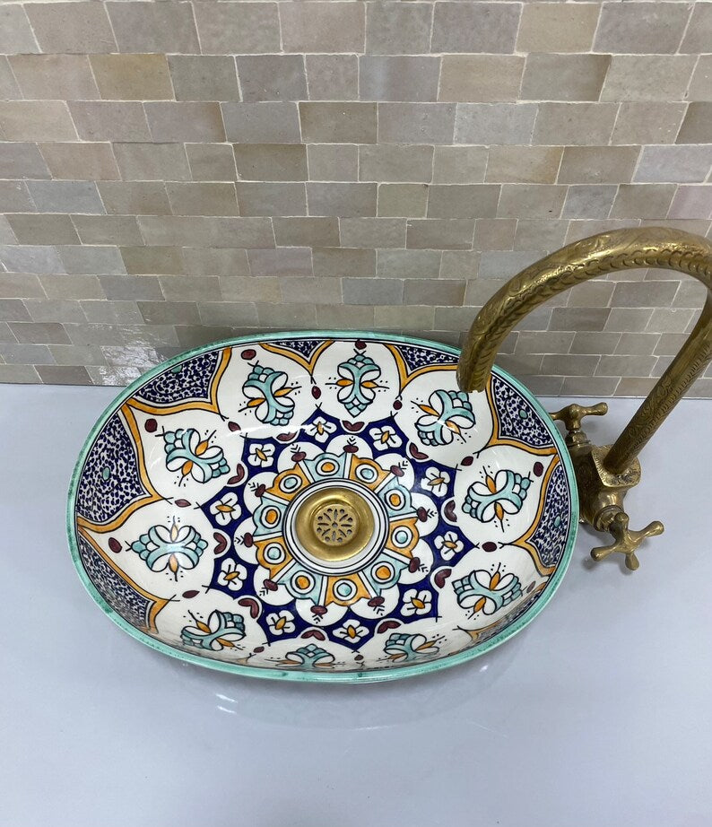 Handcrafted Oval Ceramic Sink #1