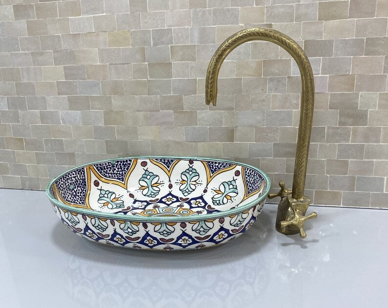 Handcrafted Oval Ceramic Sink #1