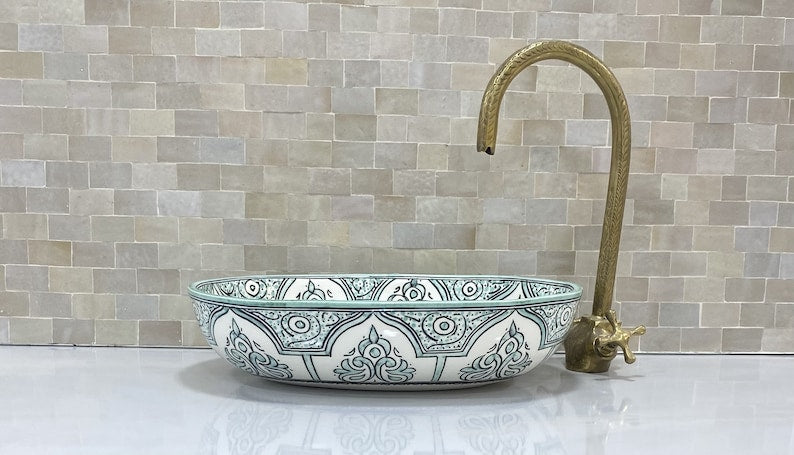 Handcrafted Oval Ceramic Sink #4