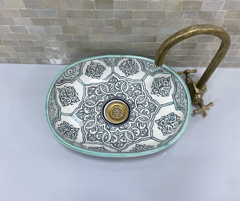 Handcrafted Oval Ceramic Sink #4