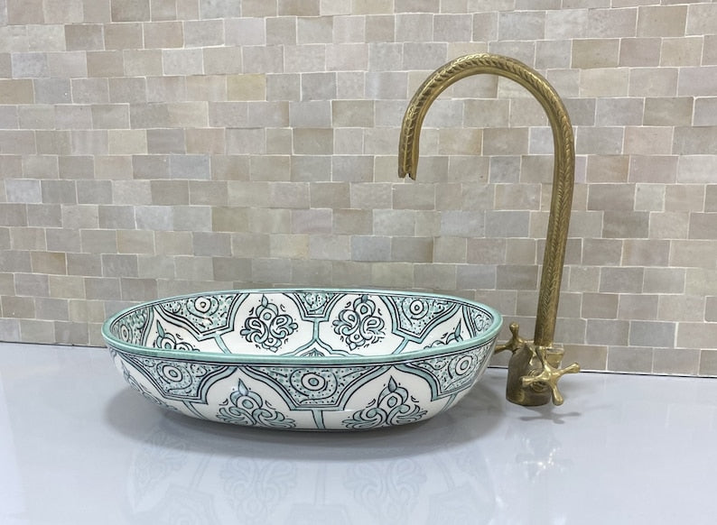 Handcrafted Oval Ceramic Sink #4