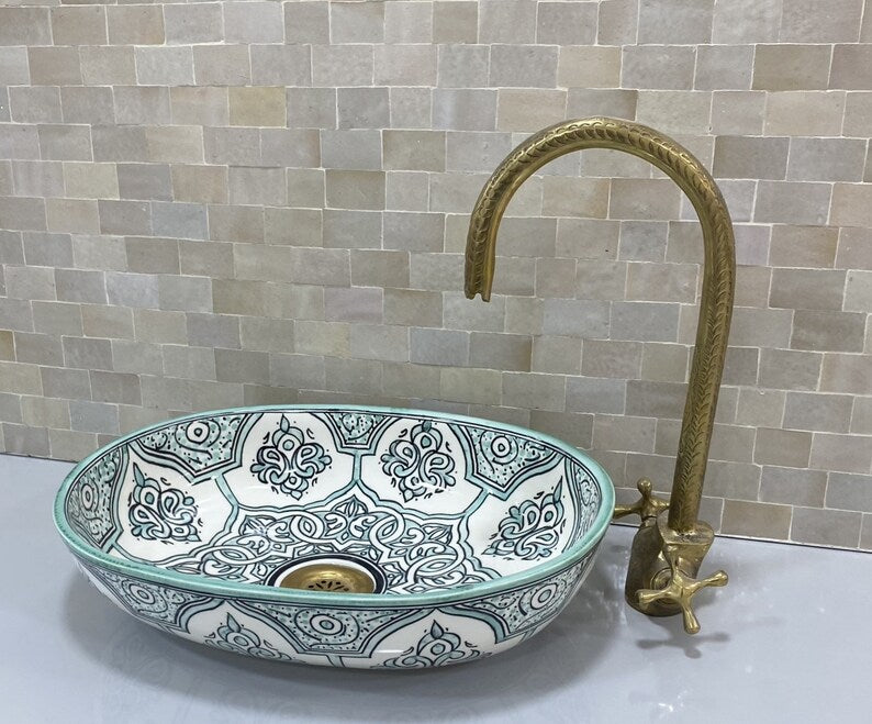 Handcrafted Oval Ceramic Sink #4