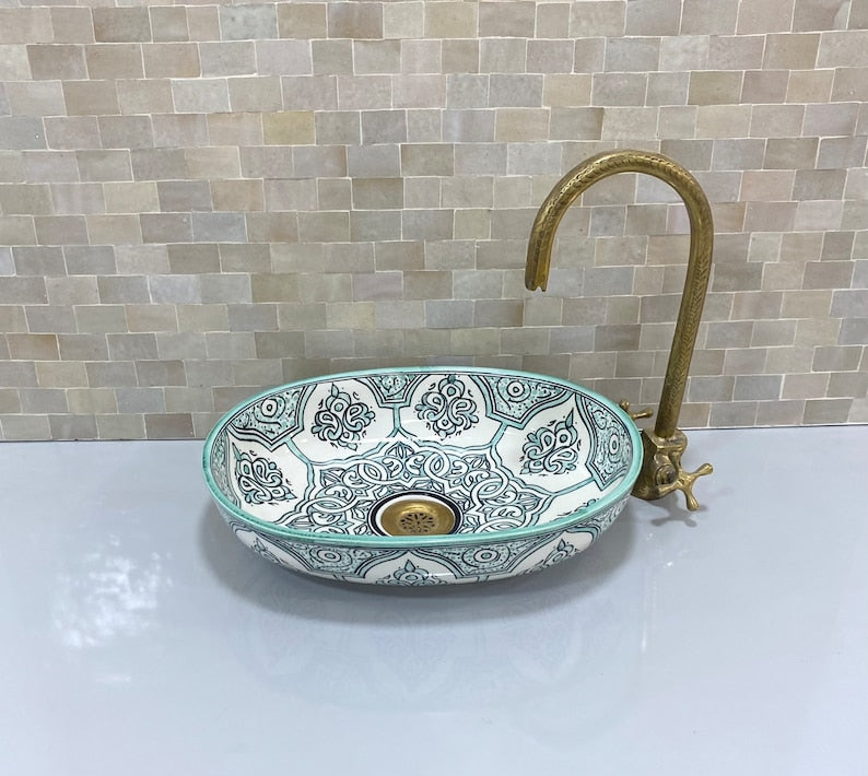 Handcrafted Oval Ceramic Sink #4