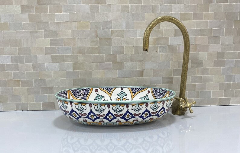 Handcrafted Oval Ceramic Sink #1