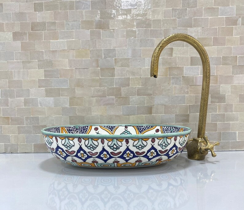 Handcrafted Oval Ceramic Sink #1