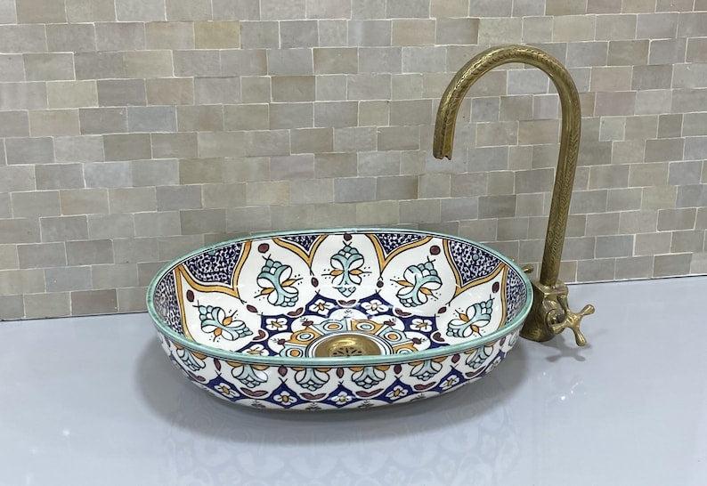 Handcrafted Oval Ceramic Sink #1