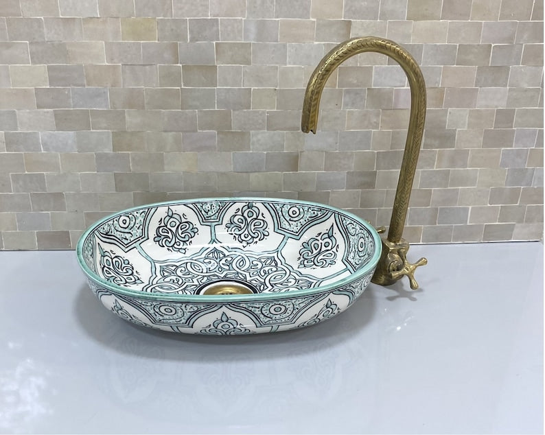 Handcrafted Oval Ceramic Sink #4