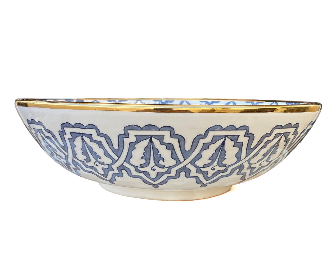 Handmade Moroccan Ceramic Sink 14K Carat Golden rim #65