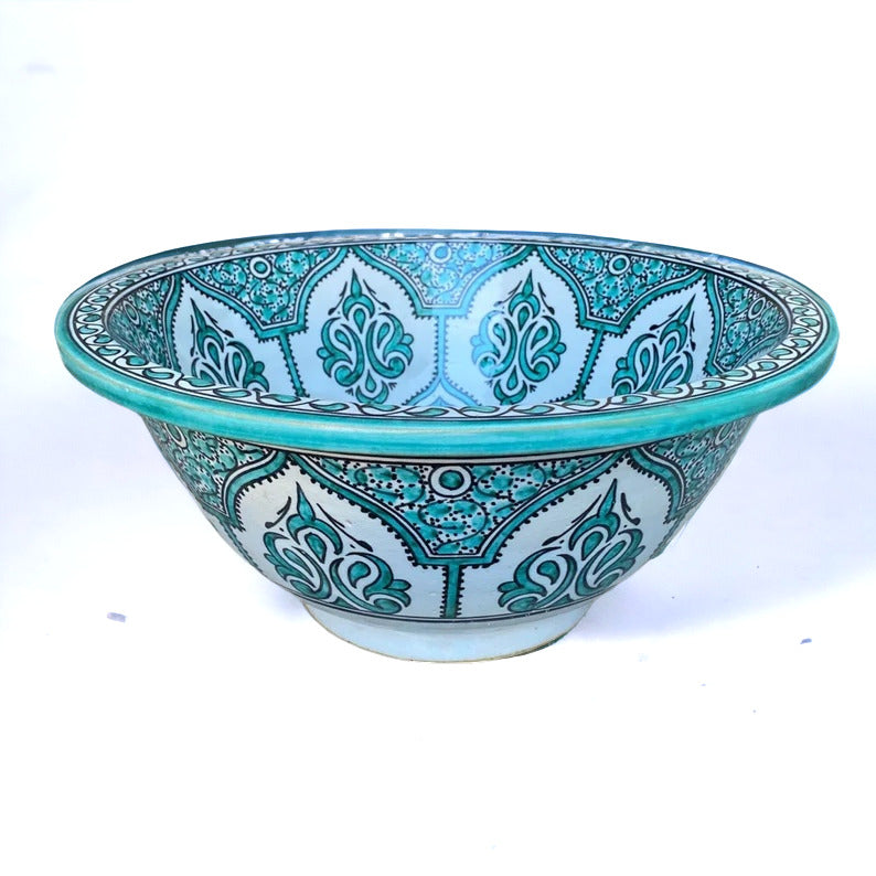 Moroccan sink | moroccan ceramic sink | bathroom sink | moroccan bathroom basin | moroccan sink bowl | Green sink bowl #203