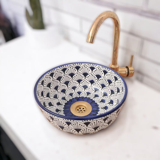 Moroccan sink | moroccan ceramic sink | bathroom sink | moroccan bathroom basin | cloakroom basin | Bleu sink #10