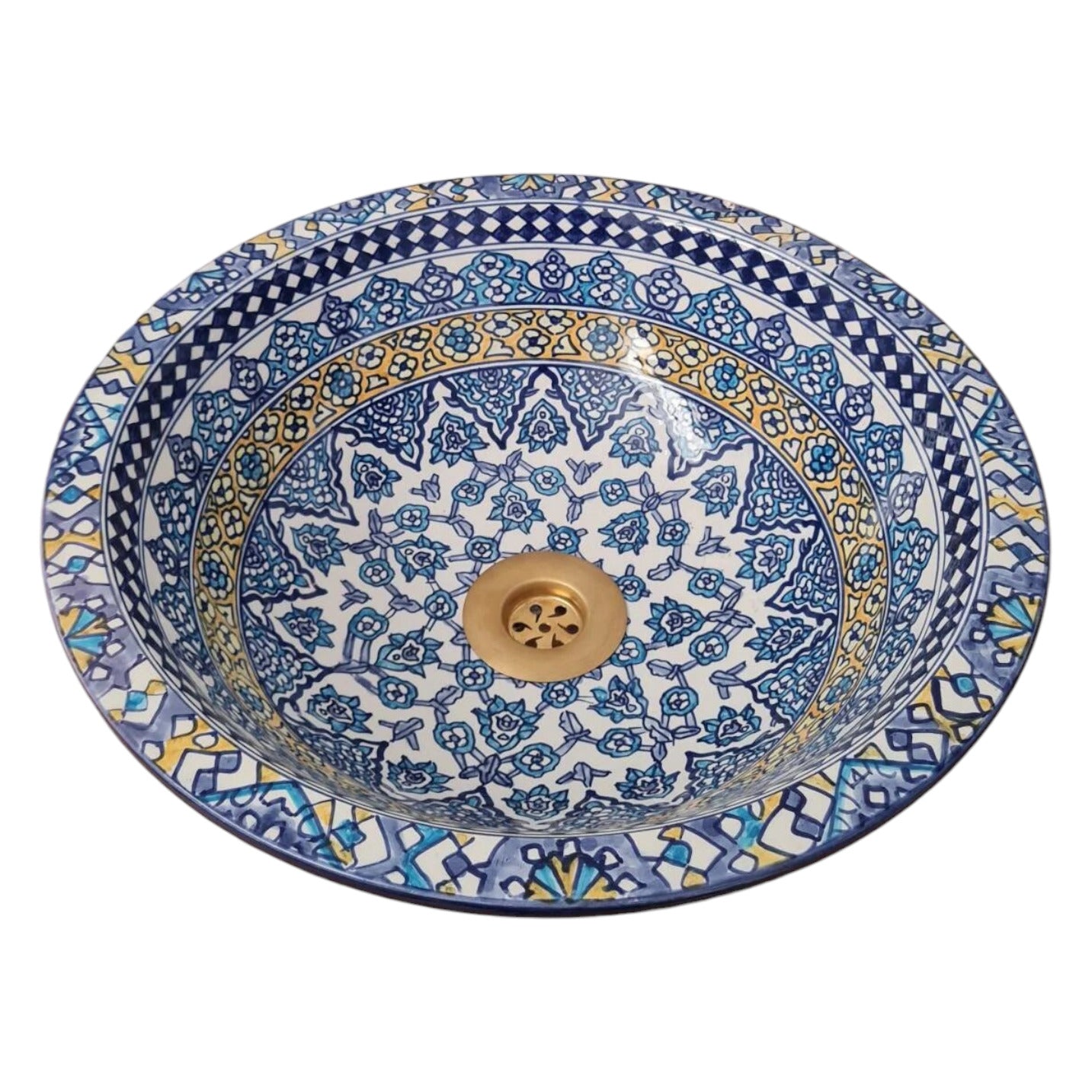 Moroccan sink | moroccan ceramic sink | bathroom sink | moroccan bathroom basin | cloakroom basin | Bleu sink #123