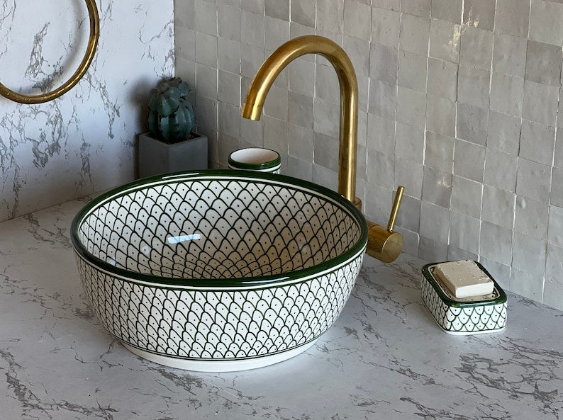 Handmade Moroccan Ceramic Sink #52A