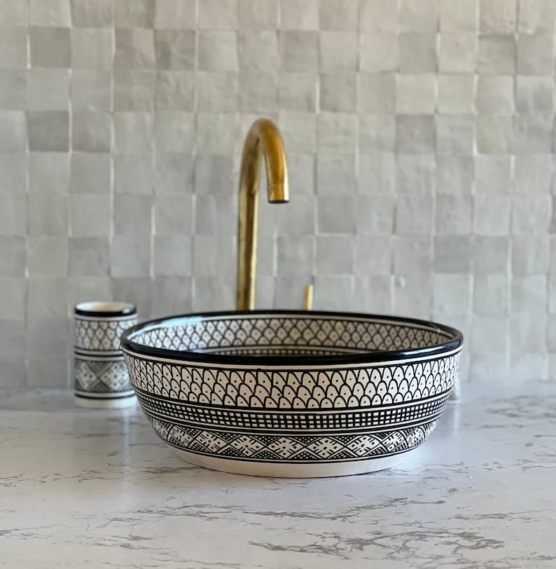 Handmade Moroccan Ceramic Sink #51A