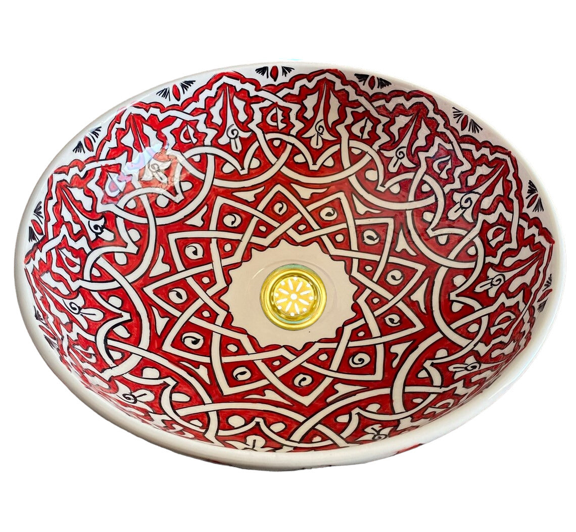 Moroccan sink | moroccan ceramic sink | Red bathroom sink #1