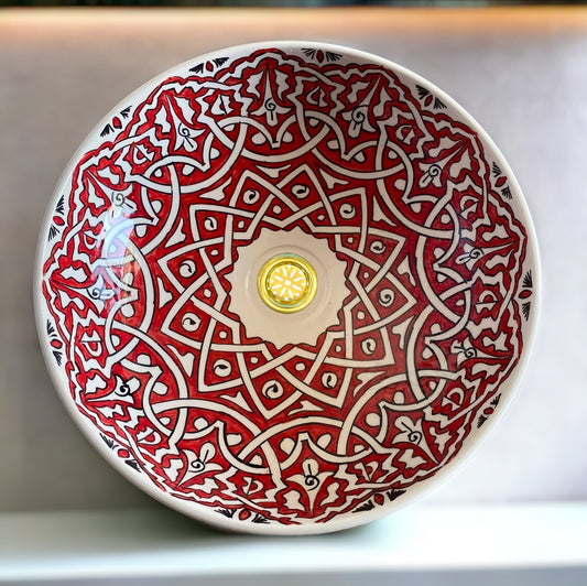 Moroccan sink | moroccan ceramic sink | Red bathroom sink #1