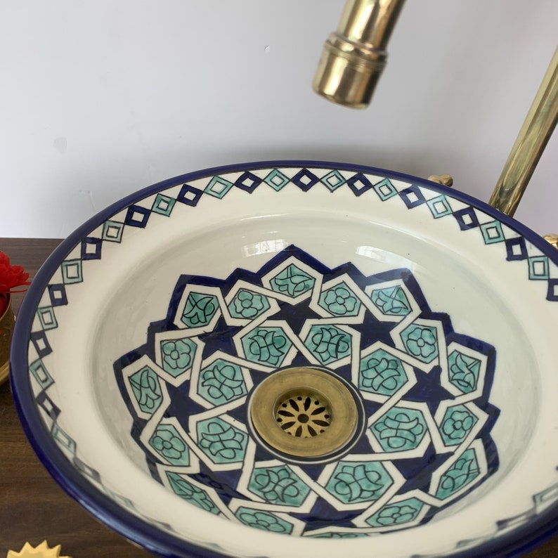  Handmade Moroccan Ceramic Sink #5D