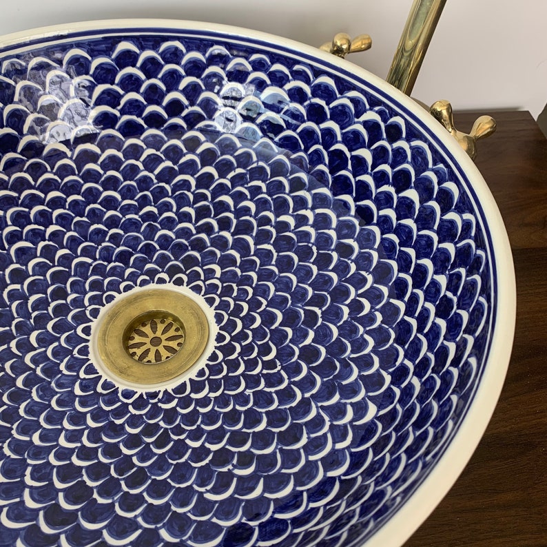 Moroccan sink | moroccan ceramic sink | bathroom sink | moroccan bathroom basin | cloakroom basin | Bleu sink #6