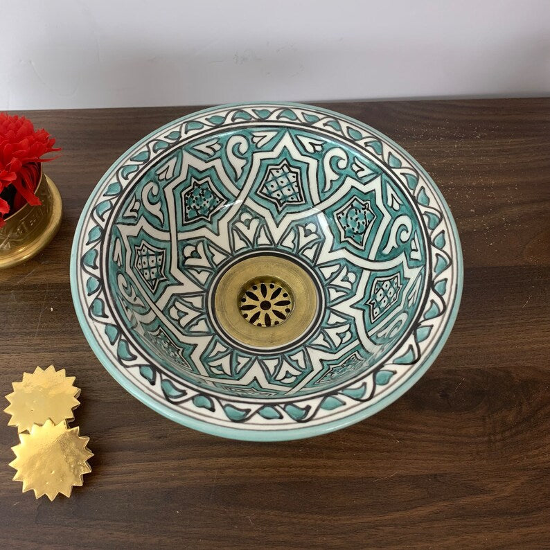 Handmade Moroccan Ceramic Sink #204