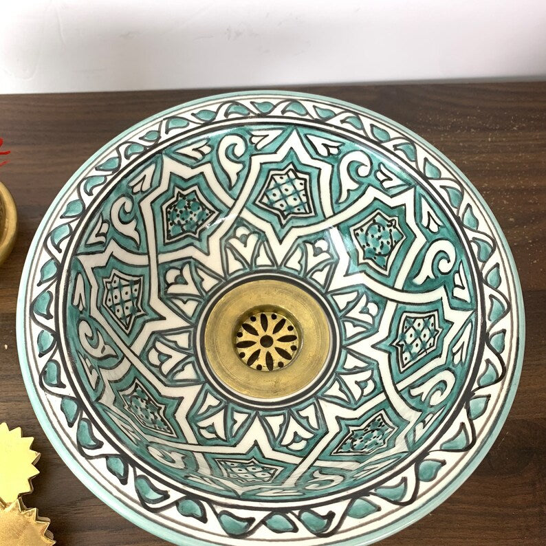 Handmade Moroccan Ceramic Sink #204