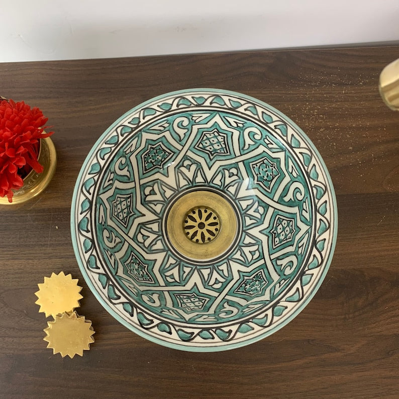 Bathroom sink | Beautiful unique green sink bowl | Moroccan sink #204