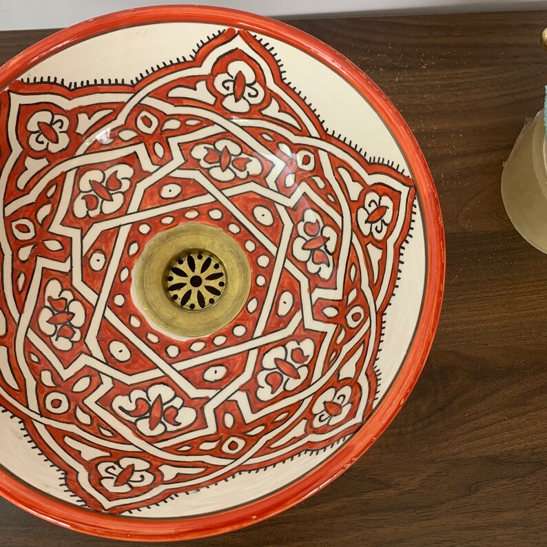 Handmade Moroccan Ceramic Sink #183B