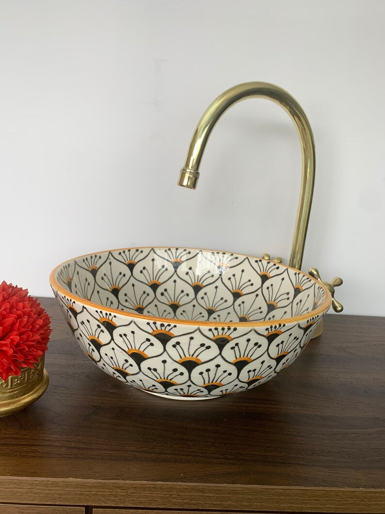 Handmade Moroccan Ceramic Sink #30