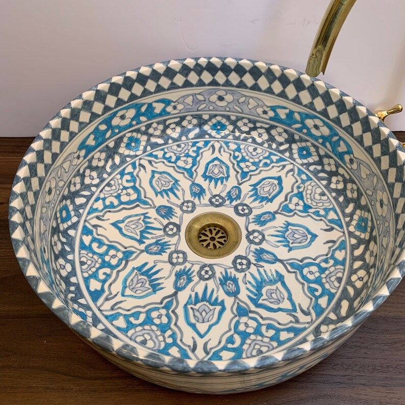  Handmade Moroccan Ceramic Sink #5A