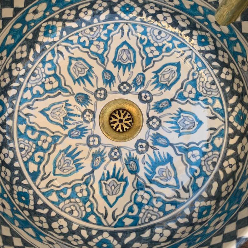  Handmade Moroccan Ceramic Sink #5A