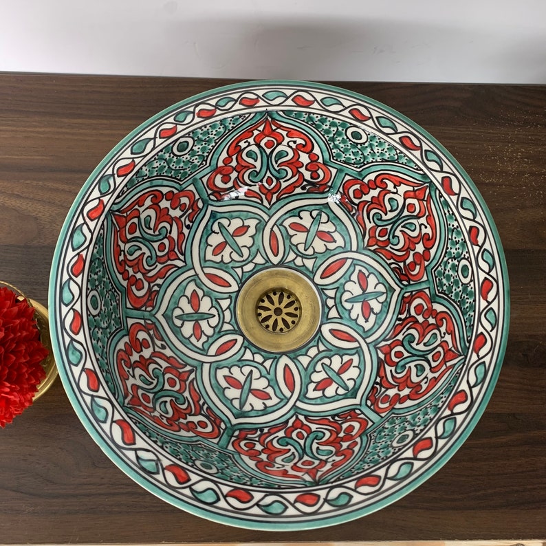  Handmade Moroccan Ceramic Sink #5B