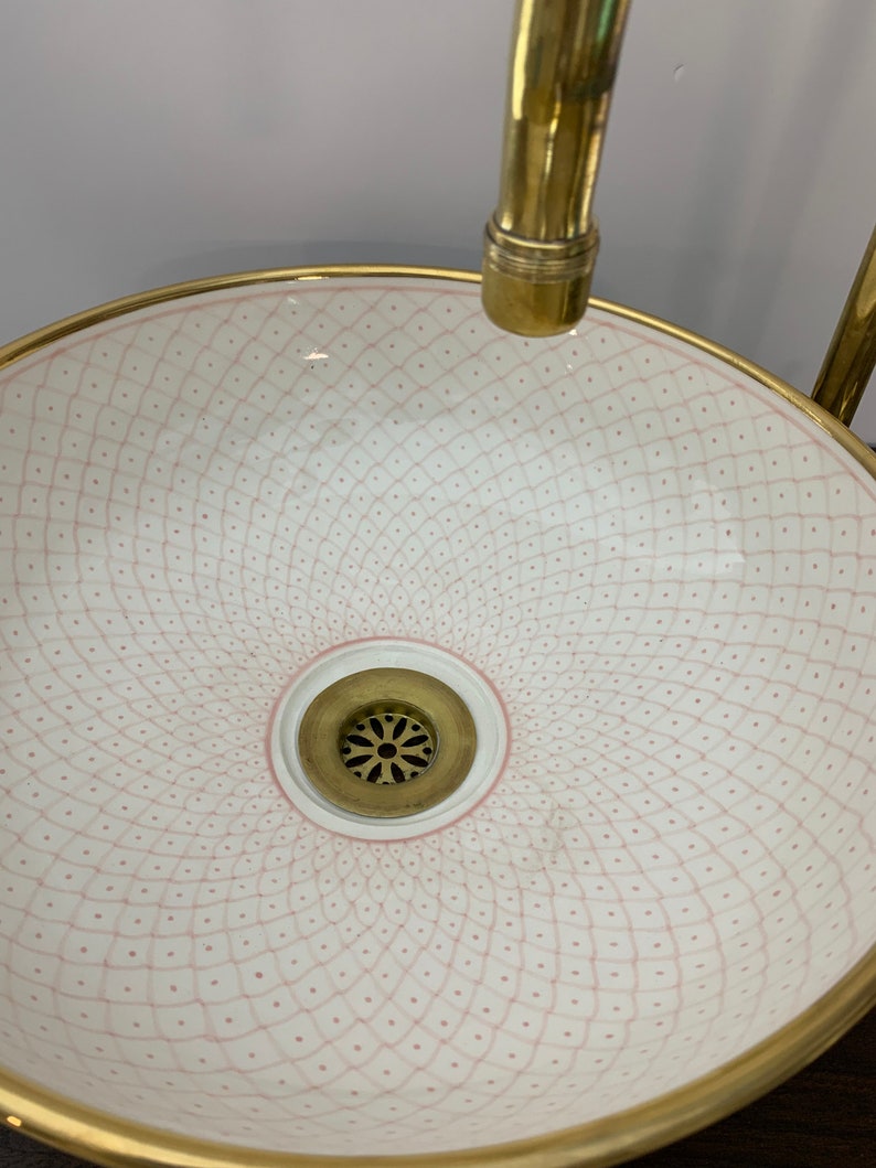 Golden sink 14k karat - bathroom sink - Moroccan sink - Handmade ceramic sink - bathroom washbasin #20E