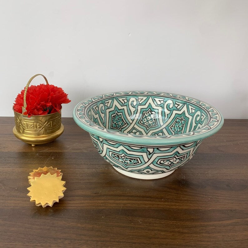 Bathroom sink | Beautiful unique green sink bowl | Moroccan sink #204