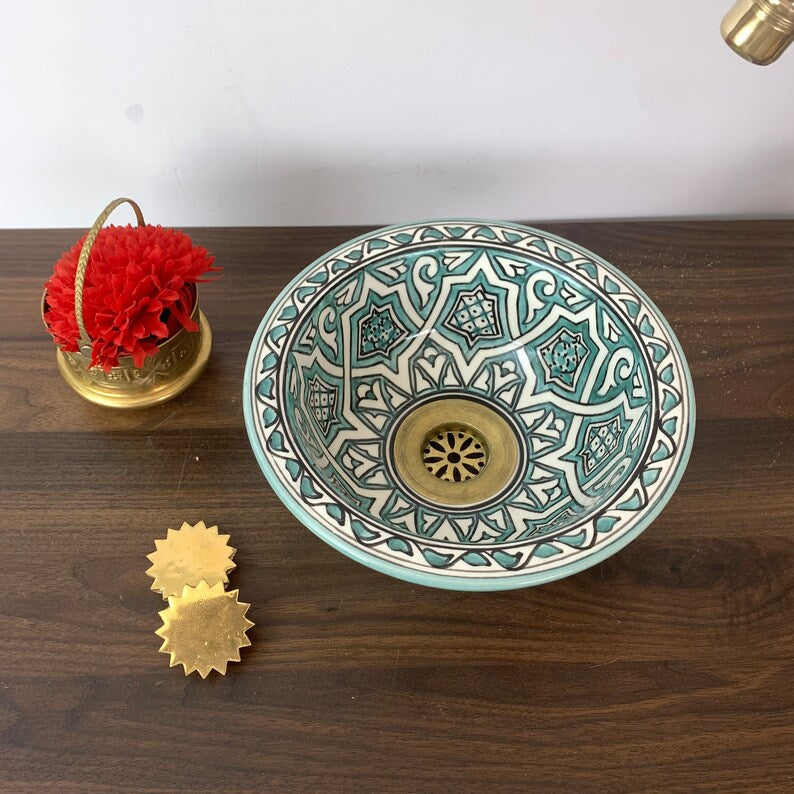 Handmade Moroccan Ceramic Sink #204