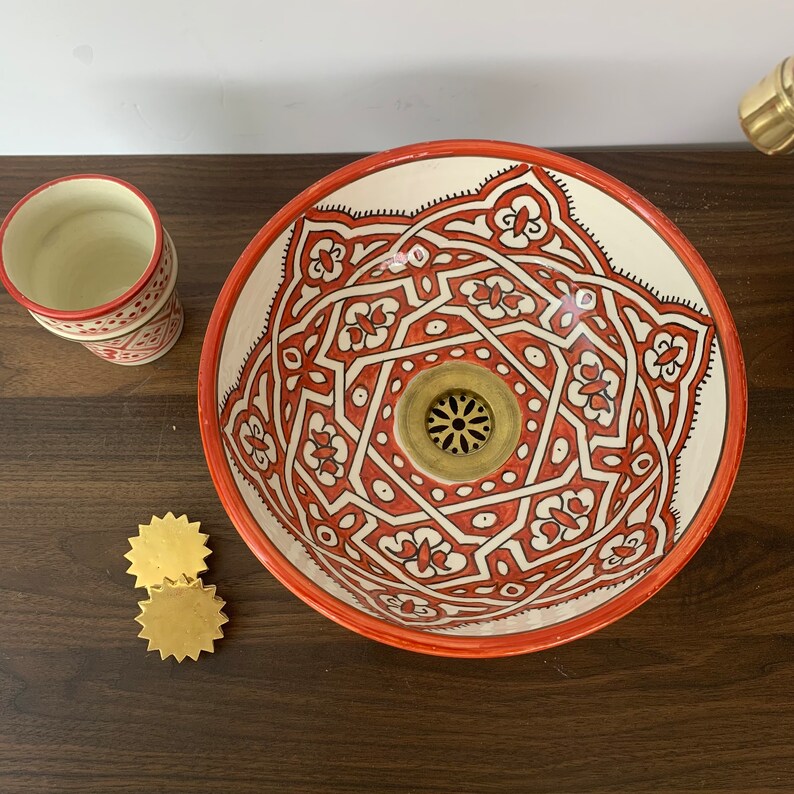 Handmade Moroccan Ceramic Sink #183B