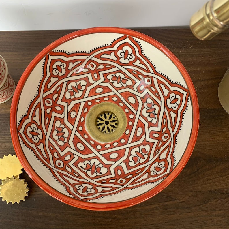 Handmade Moroccan Ceramic Sink #183B