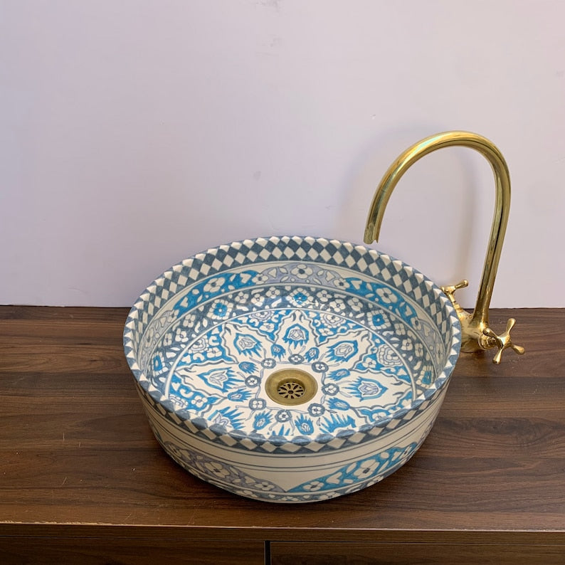  Handmade Moroccan Ceramic Sink #5A