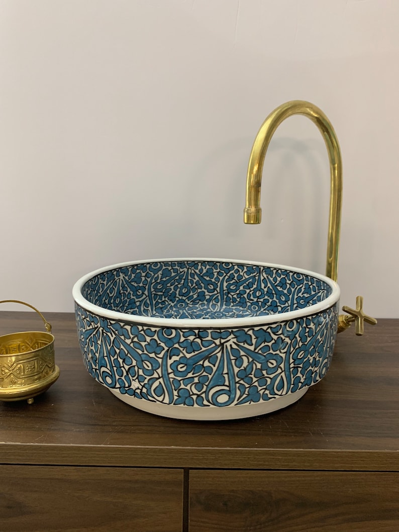 Handmade Moroccan Ceramic Sink #185C
