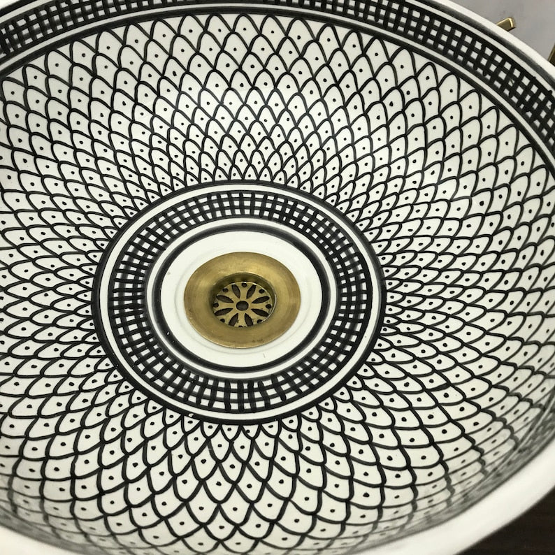  Handmade Moroccan Ceramic Sink #5C