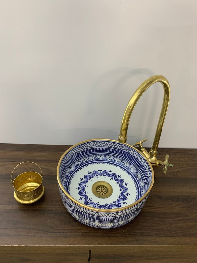 Bathroom sink - Moroccan sink - handmade ceramic sink - Bathroom washbasin #20G