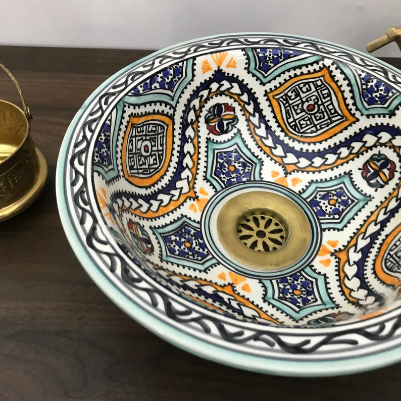 Handmade Moroccan Ceramic Sink #185B