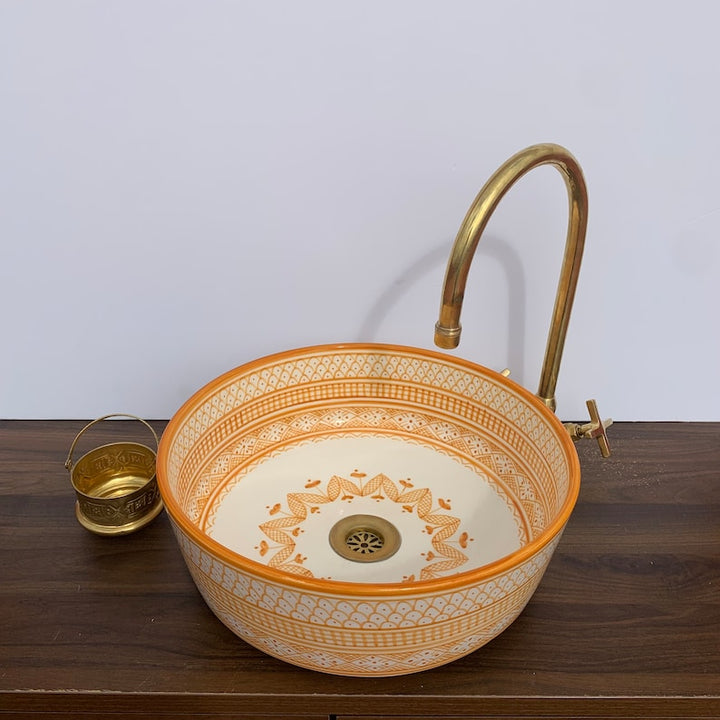  Handmade Moroccan Ceramic Sink #5E