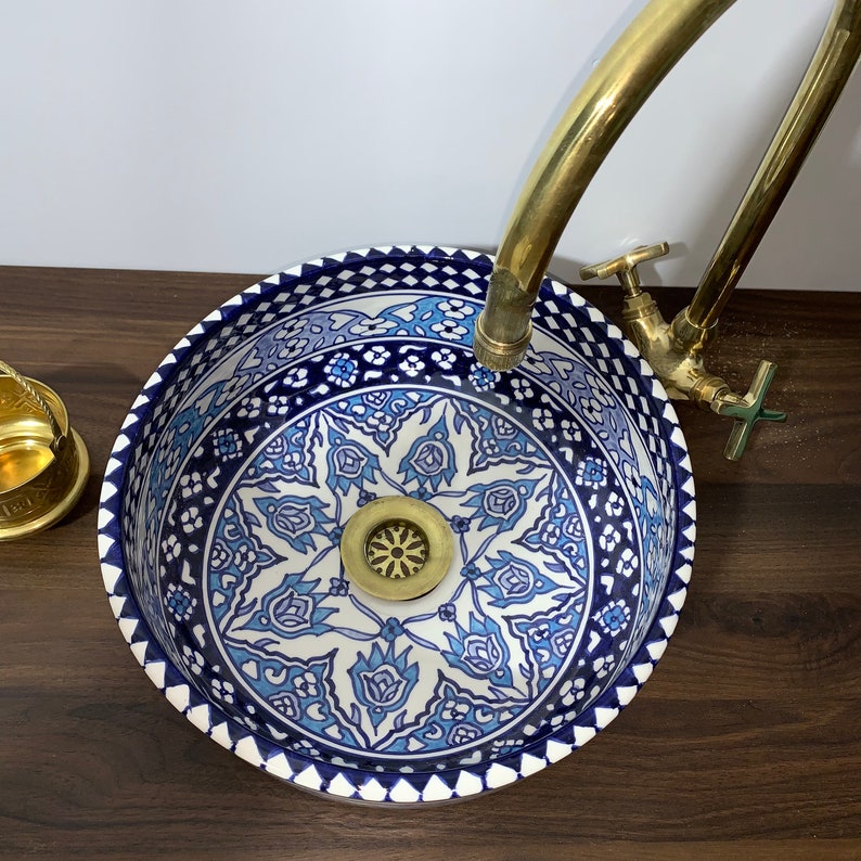  Handmade Moroccan Ceramic Sink #6A