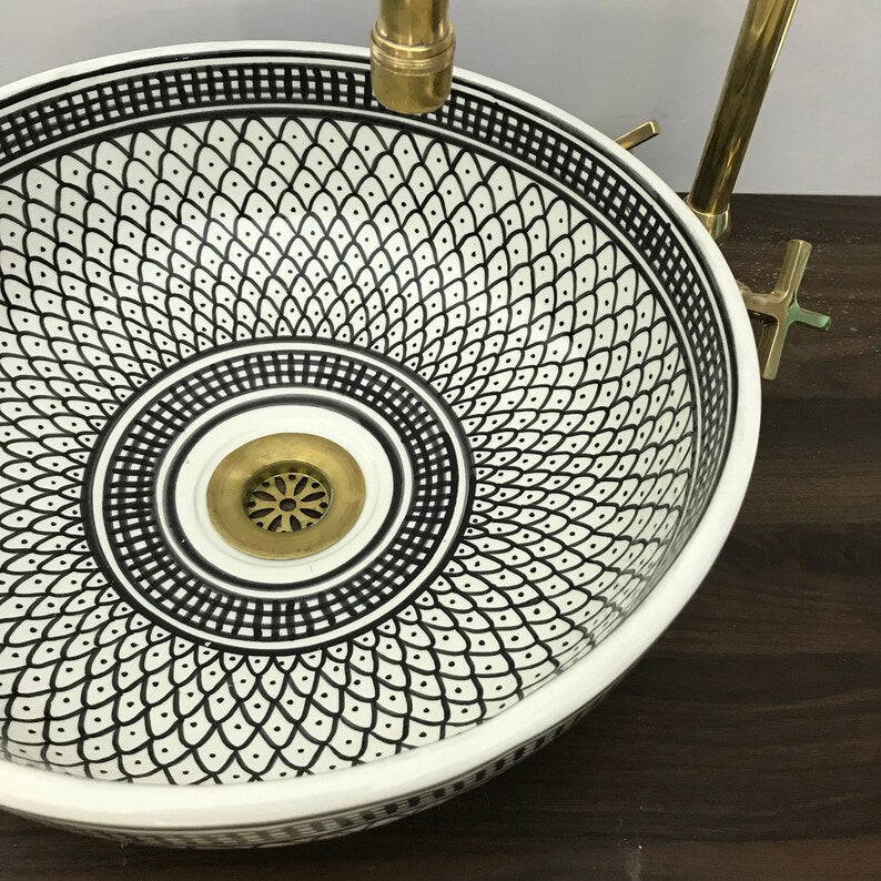  Handmade Moroccan Ceramic Sink #5C