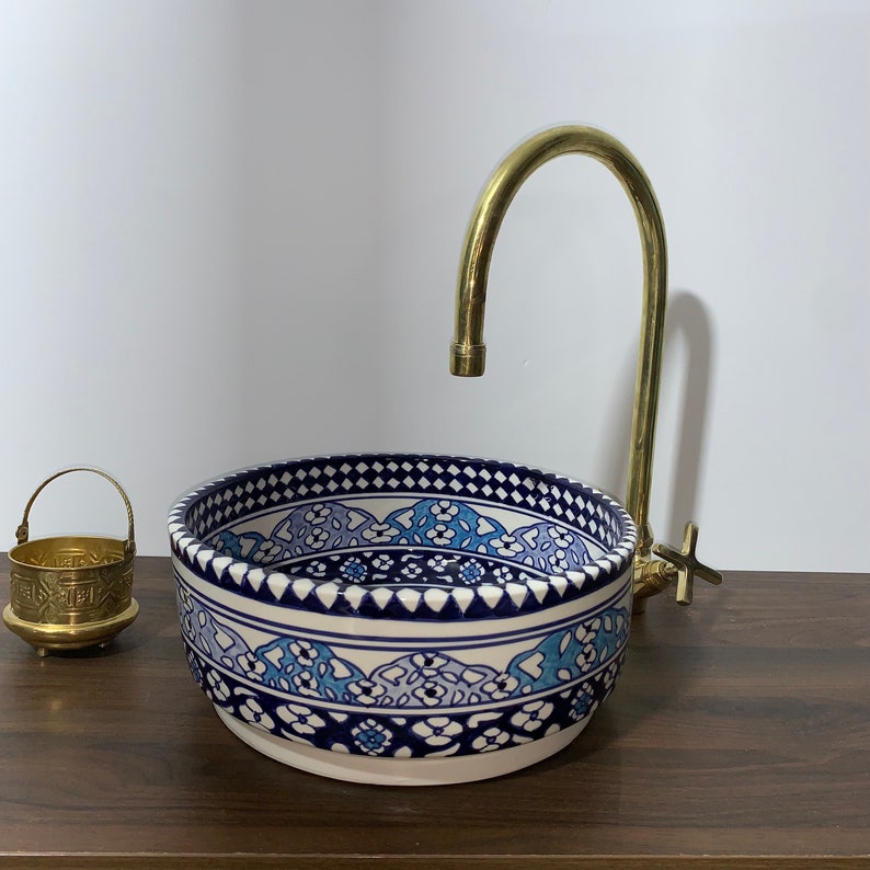  Handmade Moroccan Ceramic Sink #6A