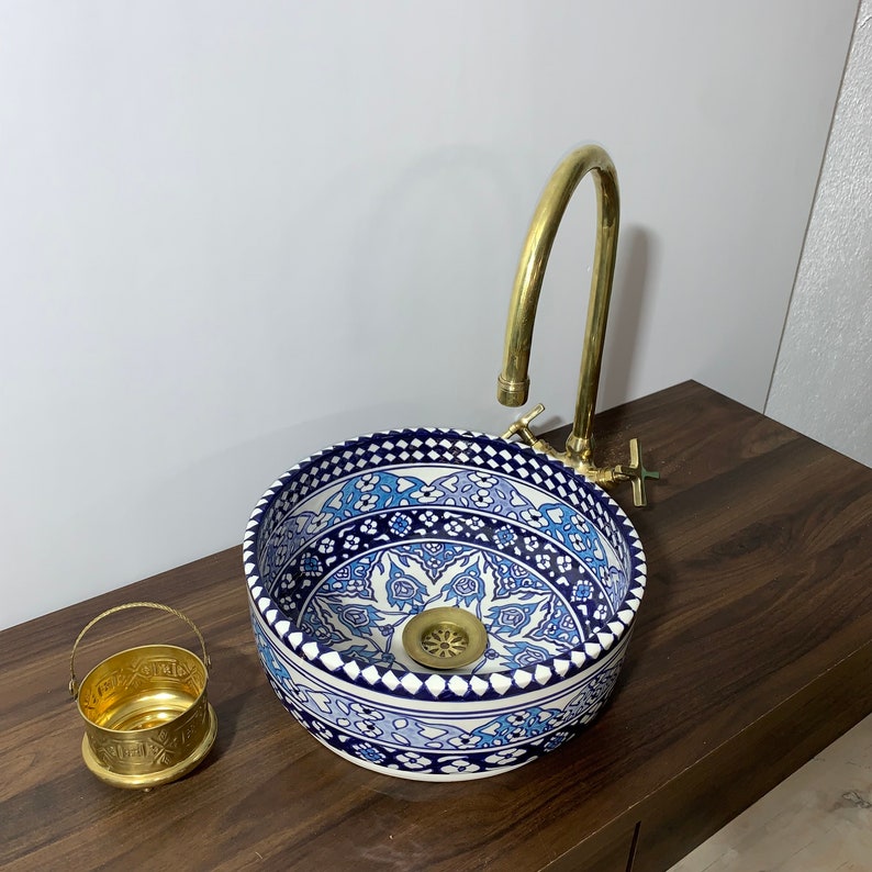  Handmade Moroccan Ceramic Sink #6A